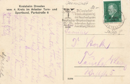 Seevorstadt Dresden Kreisheim im Arbeiter Turn und Sportbund Parkstrasse 6 o 1930