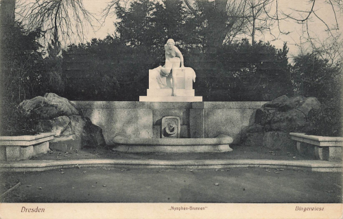 Seevorstadt Dresden Buergerwiese Nymphen Brunnen o 1911