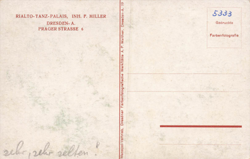 Seevorstadt Dresden Rialto Tanz Palast F. Miller Prager Strasse 6 * um 1930