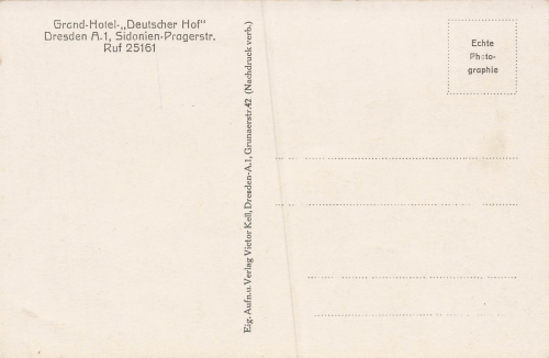 Seevorstadt Dresden Grand Hotel Deutscher Hof Sidonien Strasse * um 1920