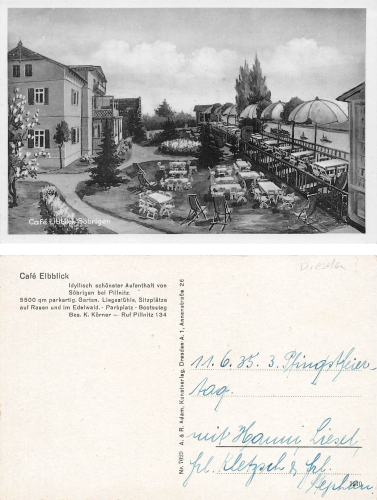 Soebrigen Dresden Cafe Elbblick K. Koerner gebraucht 1935
