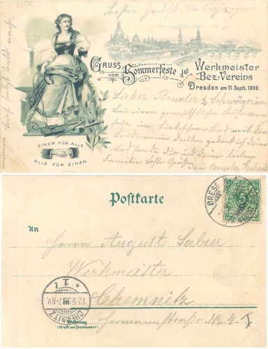 Dresden 25 Jähriges Regierungsjubiläum König Alberts von Sachsen 1898Dresden Sommerfest des Werkmeister Bezirks Vereins 11.9.1898