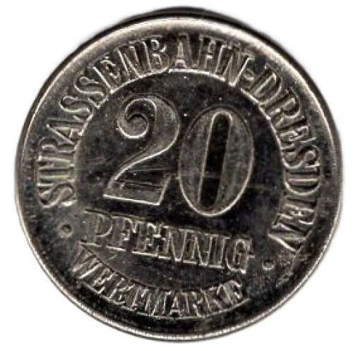 Dresden tram token 20 pfennigs ESDERS advertisement