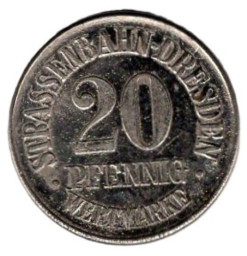 Dresden tram token 20 pfennigs Volkszeitung advertisement