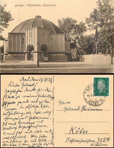 Dresden Stuebelallee Planetarium o 14.3.1929