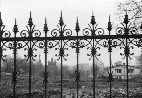 Suedvorstadt Dresden Hochschulstrasse Baustelle an der Russischen Kirche Echtfoto um 1970