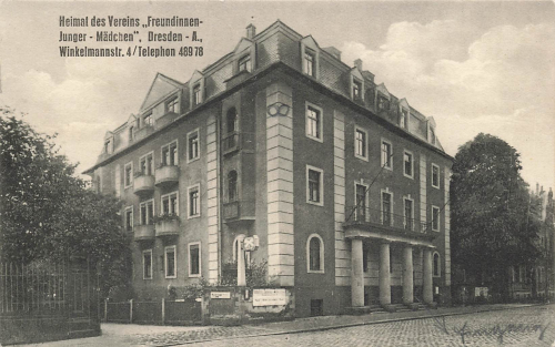 Dresden Suedvorstadt Winkelmannstrasse 4 Association of Friends of Young Girls used around 1920
