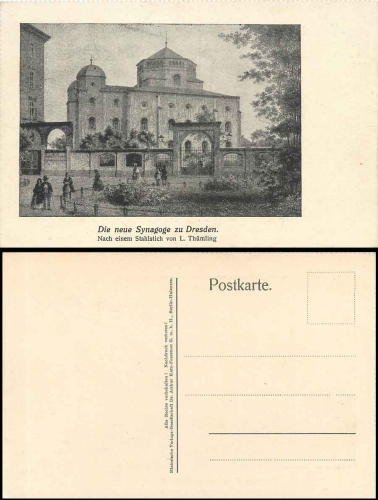 Dresden synagogue based on a steel stick by L. Thümling *around 1920