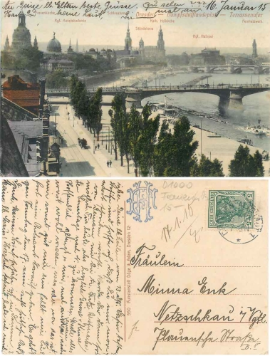Dresden Terrassenufer steamship landing place o 17.1.1915
