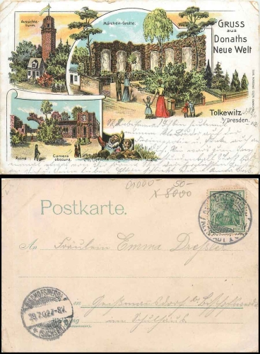 Tolkewitz Dresden Gasthaus Donaths Neue Welt Litho, o 27.7.1901
