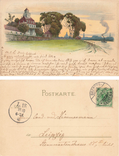 Johannstadt Dresden Antons Blumenstrasse 81 artist card o 1899