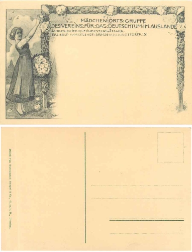 Dresden girls local group of the association for Germanness abroad artist card around 1910
