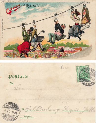 Dresdner Gruss von der Vogelwiese Litho o 1903