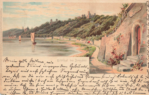 Wachwitz Dresden artist card A. Noether o 1902