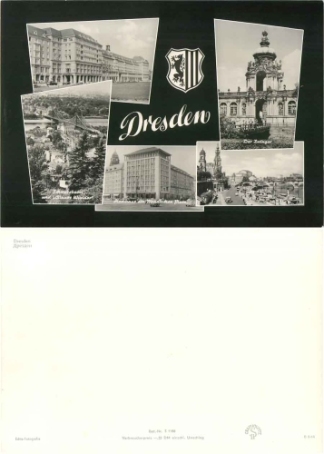 Dresden Großformatkarte ca. A5 um 1964 