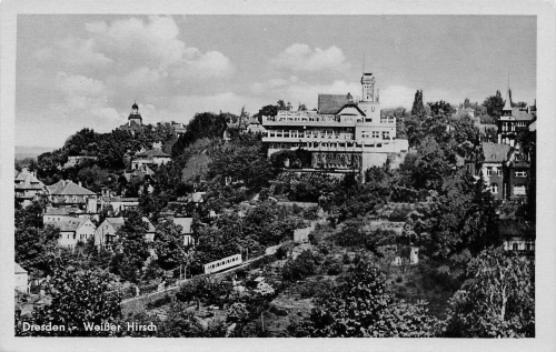 Weisser Hirsch Dresden HO Restaurant Luisenhof mit Standseilbahn * um 1954