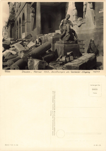 Dresden Ratskeller Eingang Zerstörung im 2 WK * 1955 ​​​​​​​Hahn-Foto13507