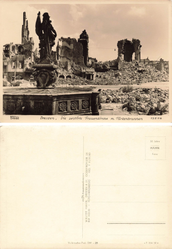 Dresden Frauenkirche Zerstörung im 2 WK * 1959 ​​​​​​​Hahn-Foto13506