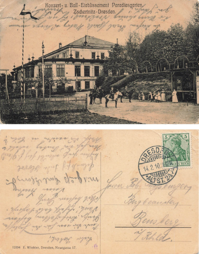 Zschertnitz Dresden Konzert und Ball Etablissement Paradiesgarten o 1910