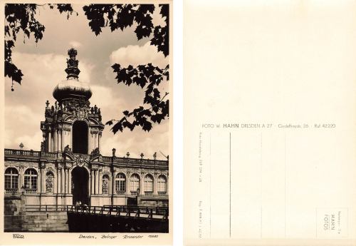 Dresden Zwinger Kronentor * 1963 ​​​​​​​Verlag Hahn-Foto12680