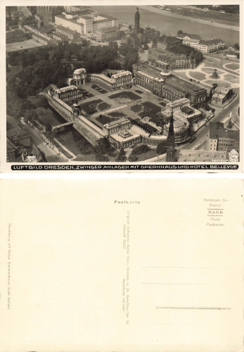 Dresden Zwinger mit Opernhaus und Hotel Bellevue * um 1940 Verlag Hahn-Foto10233