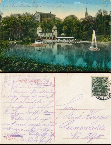 Dresden Zwingerteich o 20.7.1915