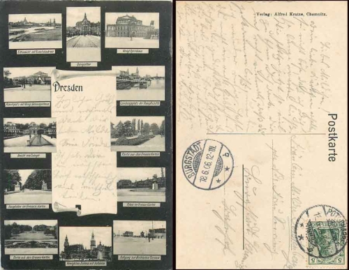 Dresden Mehrbildkarte o 18.6.1906