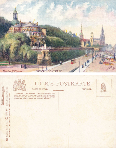 Dresden Belvedere Tucks Oilette Künstlerkarte Charles E. Flower * um 1910