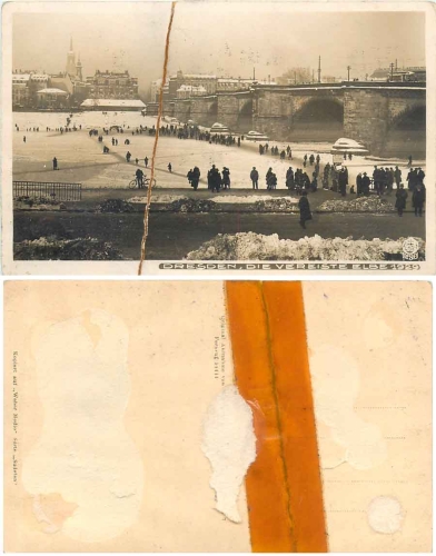 Dresden icy Elbe 1929 Hahn photo 4765