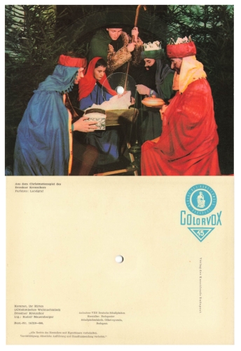 Dresden Kreuzchor "Come, you shepherds..." Record card Colorvox around 1960