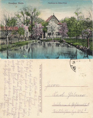 Dresden Waldschloesschen Fischhaus im Albert Park o 1928