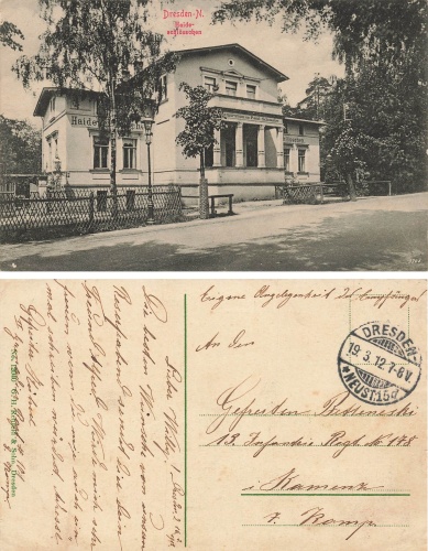 Dresden Neustadt Haideschloesschen Fischhausstrasse 5 o 1912