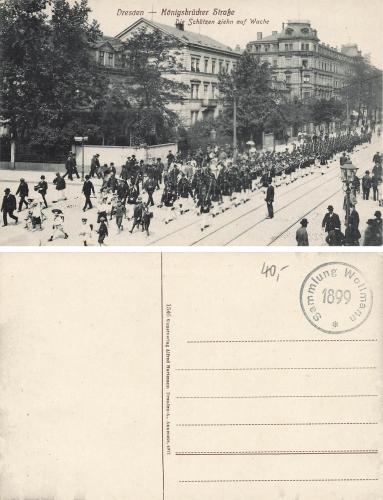 Dresden Neustadt Koenigsbruecker Strasse Riflemen on guard * around 1910