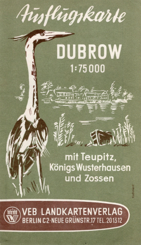 Dubrow with Teupitz Konigs Wusterhausen and Zossen excursion map around 1960
