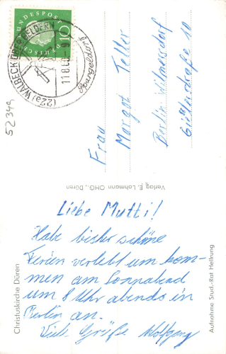 Duren Rheinland Christuskirche  o 11.8.1960