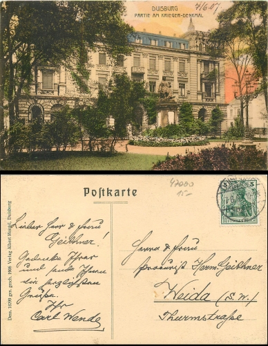 Duisburg Kriegerdenkmal o 7.6.1907