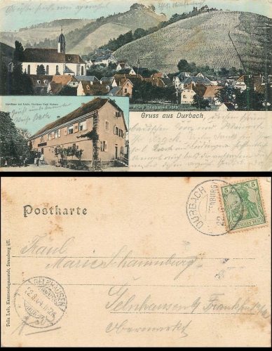 Durbach Gasthaus zur Linde o 22.8.1904