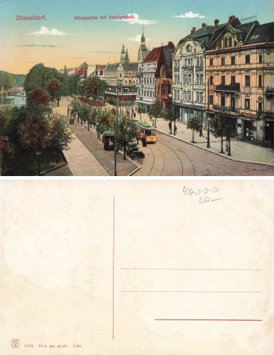 Düsseldorfer Königsallee mit Stadtgraben  * 1909