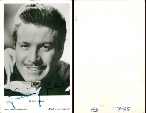 Strahl Erwin original autograph on star postcard