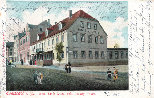 02730 Ebersbach Sachsen Hotel Stadt Zittau o 1906