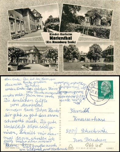 06648 Eckartsberga Marienthal Kinder-Kurheim o 21.8.1967