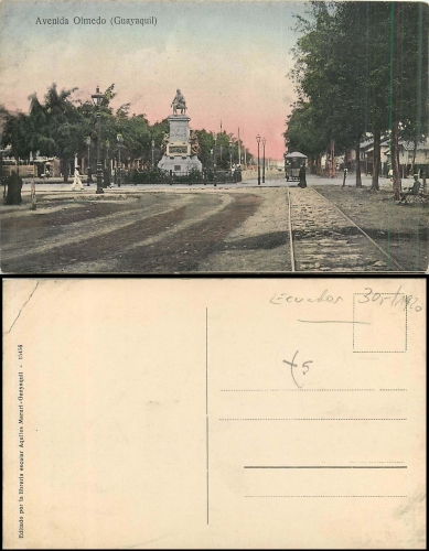 Avenida Olmedo, Guayaquil Tram Ecuador * approx. 1920