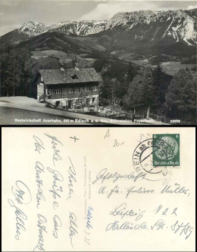 Edlach an der Rax Gastwirtschaft Auerhahn o 15.7.1938