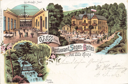 01774 Edle Krone Klingenberg Restaurant Segen Gottes  Lithograph o 1998