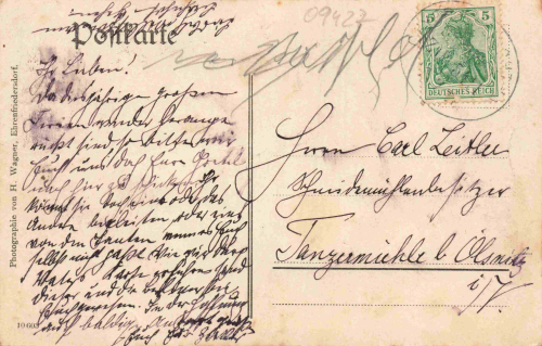 Ehrenfriedersdorf Eisfluter an der Schneidemühle von Martin Wagler im Hüttenhof o um 1910