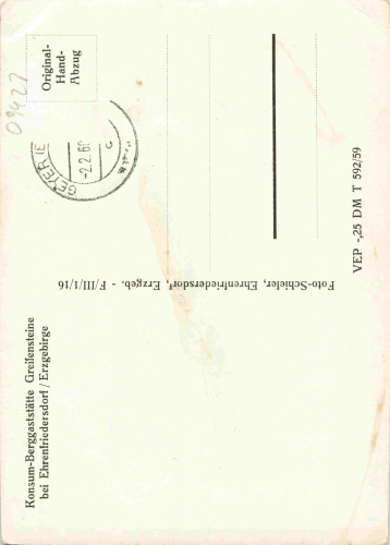 Ehrenfriedersdorf Konsum Gaststätte Greifensteine * 1959