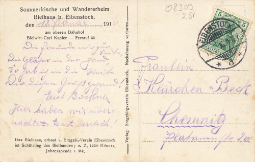 08309 Eibenstock Bielhaus o 1919
