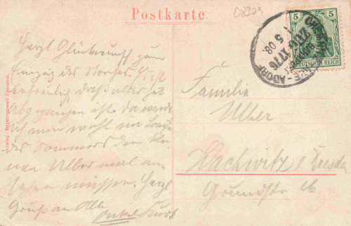 Eibenstock Erzgebirge Totalansicht Bahnpost Chemnitz-Aue-Adorf Zug 1776 o 1908