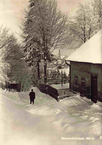 Eibenstock Erzgebirge im Winter o 1971