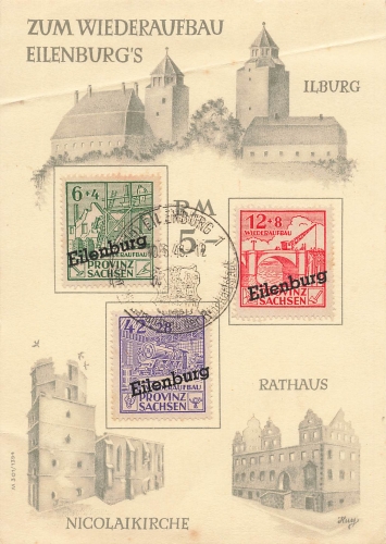 Eilenburg reconstruction donation card printed diagonally o June 10, 1946